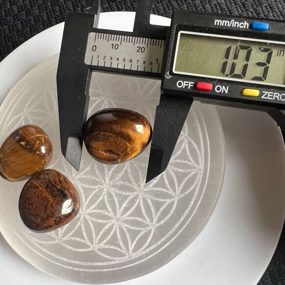 Tiger Eye Crystals Tumbled‎ Stones Set of Three (#3) - Picture 8 of 14